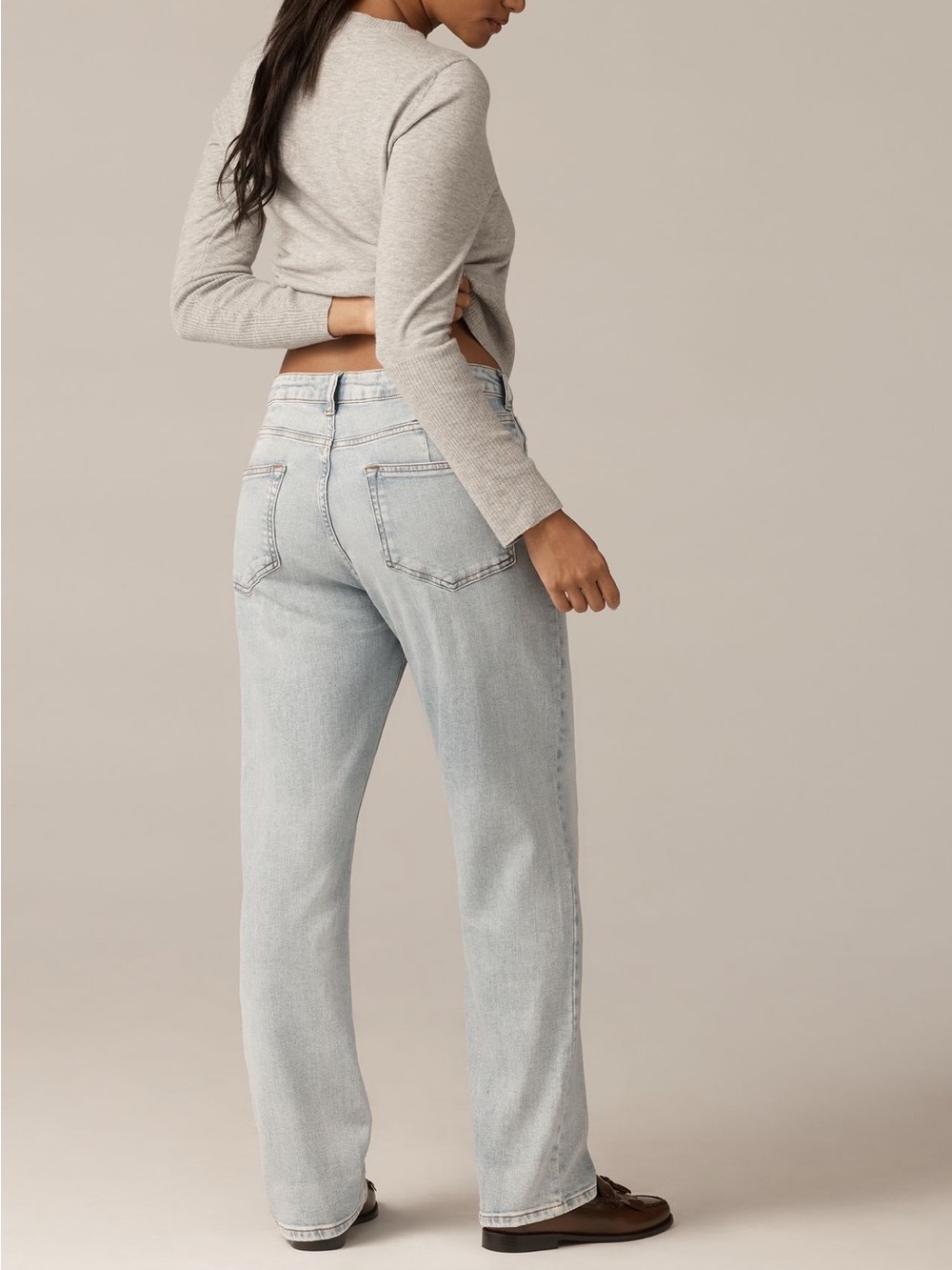 Pilcro Curvy Baggy Mid rise Straight-Leg Women’s Jeans - Light Blue